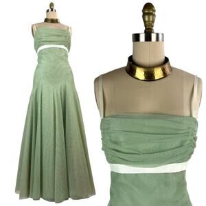 Vintage VERA WANG brand new with tags celadon green A-line flowing gown SIZE 10